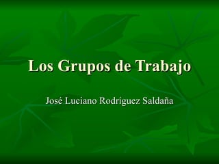 Los Grupos de Trabajo José Luciano Rodríguez Saldaña 