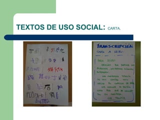 TEXTOS DE USO SOCIAL :  CARTA. 