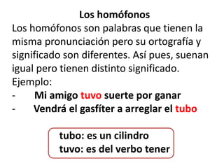 Los homófonos | PPTX