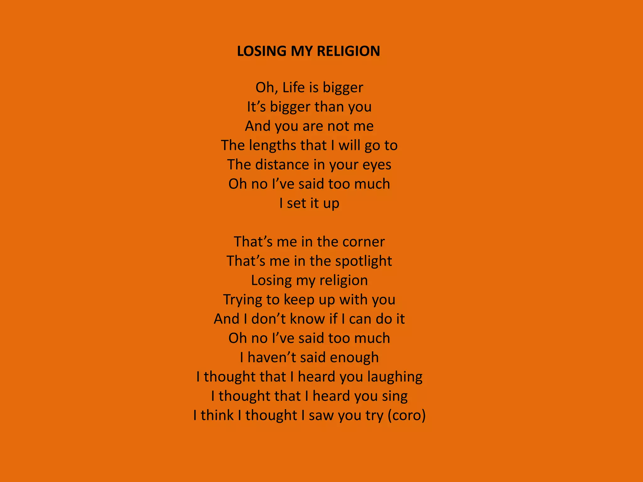 Losing my religion ppzeta | PPTX