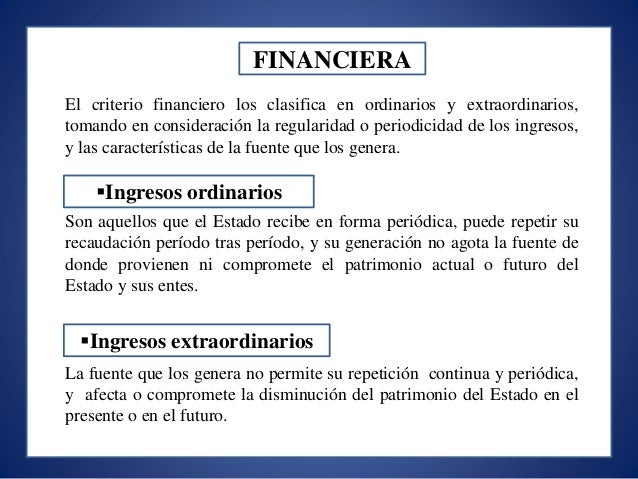 Los ingresos públicos y su clasificación