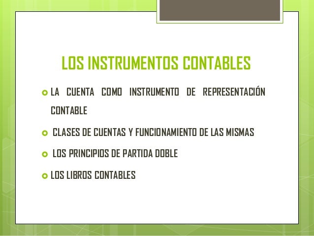 Los instrumentos contables