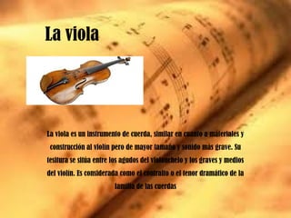 Los instrumentos de la orquesta