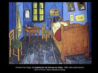 Vincent Van Gogh, La habitación de Vincent en Arlés, 1889, óleo sobre lienzo,
56´5 x 74 cm, París, Musée d´Orsay.
 