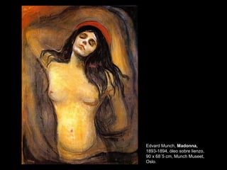 Edvard Munch, Madonna,
1893-1894, óleo sobre lienzo,
90 x 68´5 cm, Munch Museet,
Oslo.
 