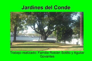 Jardines del Conde




Trabajo realizado: Familia Roldán Sotillo y Aguilar
                    Govantes
 