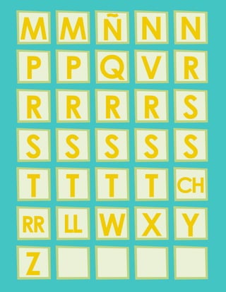 Q
CH
RR LL
V
M M N N
R
R
R R R S
S
S
S
S
S
T T T T
P P
Ñ
W X Y
Z
 