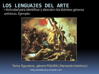 Los Lenguajes del arte ,[object Object],Tema  figurativo,  género FIGURA ( Narración histórica ) http://artefactory.nirewiki.com 