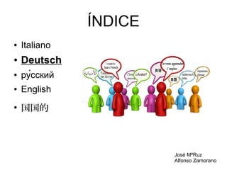 ÍNDICE
●

Italiano

●

Deutsch

●

ру́сский

●

English

●

国国的

José MªRuz
Alfonso Zamorano

 