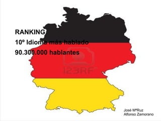 RANKING
10º Idioma más hablado
90.300.000 hablantes

José MªRuz
Alfonso Zamorano

 
