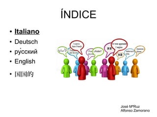 ÍNDICE
●

Italiano

●

Deutsch

●

ру́сский

●

English

●

国国的

José MªRuz
Alfonso Zamorano

 