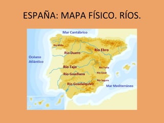 ESPAÑA: MAPA FÍSICO. RÍOS.
 