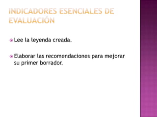 2.- SEGUNDO MOMENTO DIDÁCTICO:          Construcción del conocimiento…20 minutosEstablecer el propósito de escribir una  leyenda del  “Papá Noel ecuatoriano”.Formarse imágenes concretas del lugar, personajes, tiempo, etc.Elaborar un bosquejo para escribir la leyenda.Lluvia de ideas para organizar el inicio de la leyenda.Continuar con la creación de la leyenda.