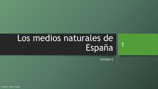 Los medios naturales de
España
Unidad 6
Profesor: Javier Anzano
1
 