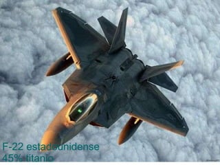 F-22 estadounidense 45% titanio 