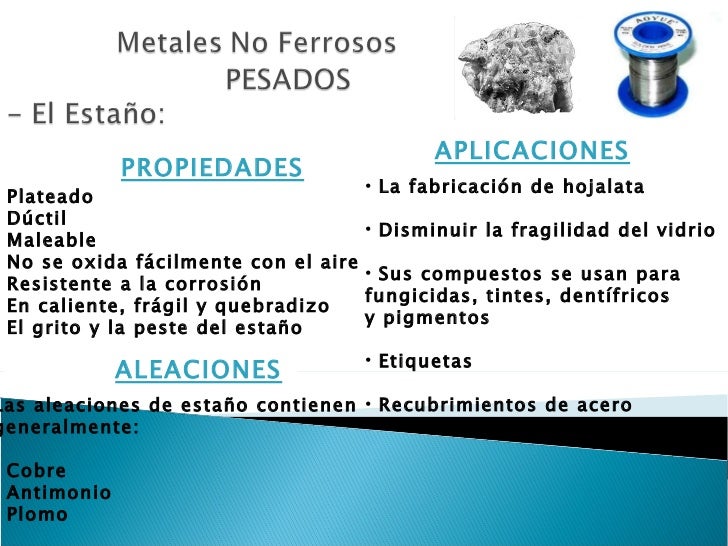 Los Metales No Ferrosos Los Metales No Ferrosos