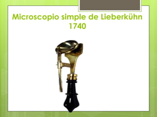 Microscopio simple de Lieberkühn
1740

 