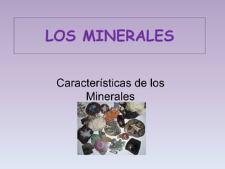 LOS MINERALES Características de los Minerales 