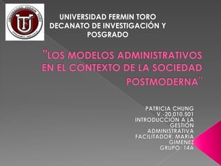 UNIVERSIDAD FERMIN TORO
DECANATO DE INVESTIGACIÓN Y
POSGRADO

 