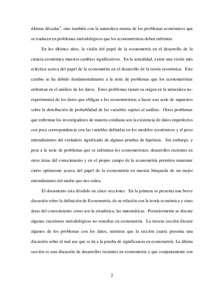 Los Modelos Econometricos Y El Realismo Economico