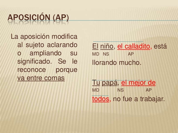 Los modificadores del sujeto