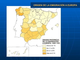 ORIGEN DE LA EMIGRACIÓN A EUROPA 