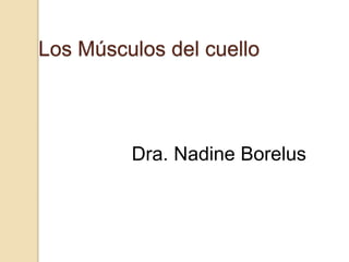 Los Músculos del cuello
Dra. Nadine Borelus
 