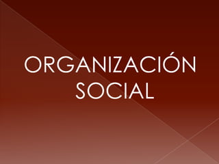 ORGANIZACIÓN SOCIAL 