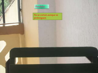 Paralelas
No se cortan aunque se
prolonguen