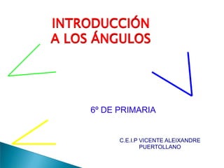 INTRODUCCIÓN A LOS ÁNGULOS 6º DE PRIMARIA C.E.I.P VICENTE ALEIXANDRE PUERTOLLANO 