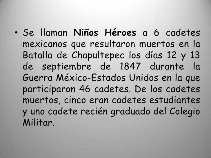 Los niños héroes Los niños héroes