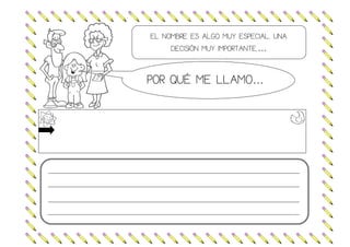 EL NOMBRE ES ALGO MUY ESPECIAL, UNA
DECISIÓN MUY IMPORTANTE,…
POR QUÉ ME LLAMO…