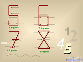 013456… 1 2 4 5 5 ángulos 6 ángulos 7 ángulos 8 ángulos 