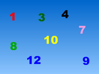 1    3        4
                  7
         10
8
    12            9
 