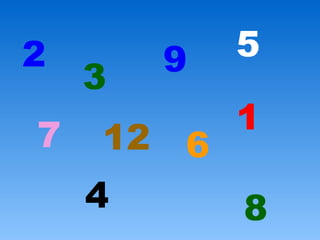 2        9   5
    3
7            1
    12   6
    4        8
 