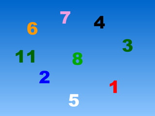 7       4
 6
                         3
11           8
     2
                     1
         5
 