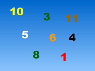 10       3   11
 5       6       4
     8       1
 