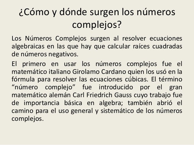 Los numeros complejos