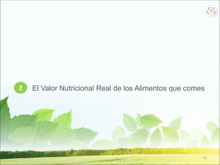 12
2 El Valor Nutricional Real de los Alimentos que comes
 