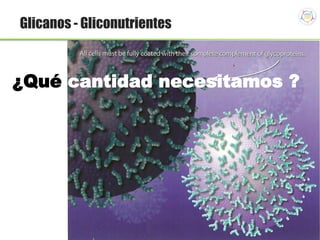 43
Glicanos - Gliconutrientes
¿Qué cantidad necesitamos ?
 