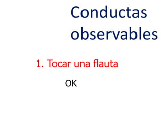 Conductas observables1. Tocar una flautaOK