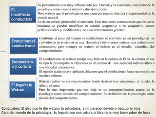 Los origenes del conductismo, watson y el manifiesto conductista de ...