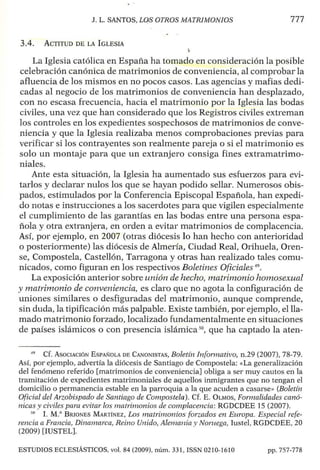 J. L. SANTOS, LOS OTROS MATRIMONIOS 777
3.4. AcrITUD DE LA IGLESIA
La Iglesia católica en España ha tomado en consideració...