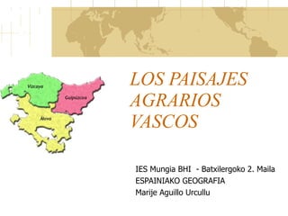 LOS PAISAJES AGRARIOS VASCOS  IES Mungia BHI  - Batxilergoko 2. Maila ESPAINIAKO GEOGRAFIA Marije Aguillo Urcullu 