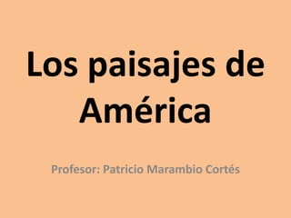 Los paisajes de
   América
 Profesor: Patricio Marambio Cortés
 