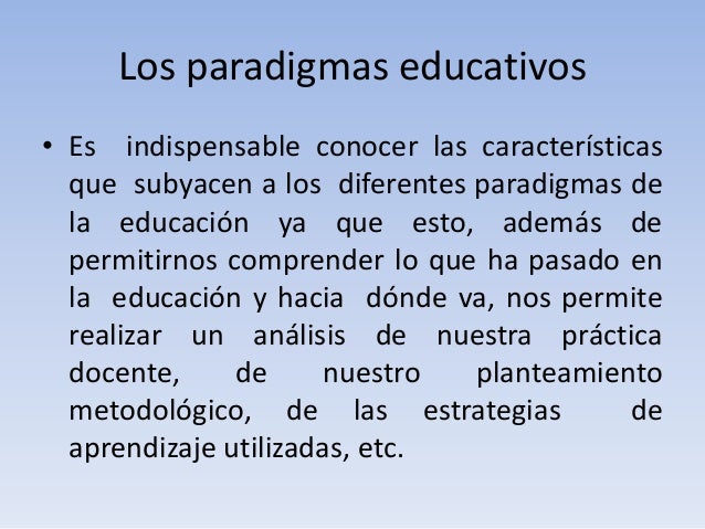 Los paradigmas educativos y e learning