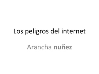 Los peligros del internet
Arancha nuñez
 