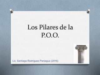 Los Pilares de la
P.O.O.
Lic. Santiago Rodríguez Paniagua (2016)
 