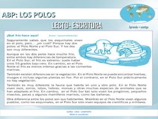 ABP: LOS POLOSABP: LOS POLOS
SUEÑA - CREA - COMPARTE
Made in consolación
Aprendo + contigoAprendo + contigoLECTO- ESCRITURALECTO- ESCRITURA
 