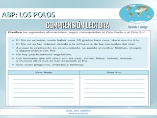 ABP: LOS POLOSABP: LOS POLOS
SUEÑA - CREA - COMPARTE
Made in consolación
Aprendo + contigoAprendo + contigoCOMPRENSIÓN LECTORACOMPRENSIÓN LECTORA
 